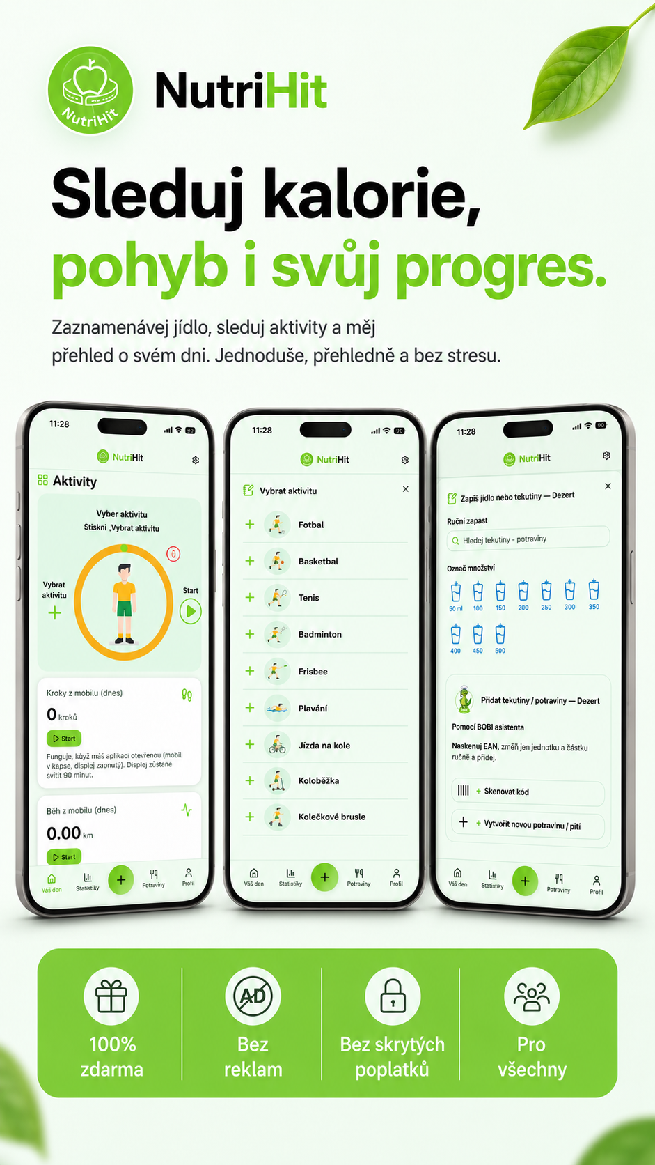 NutriHit — sleduj kalorie, pohyb i svůj progres